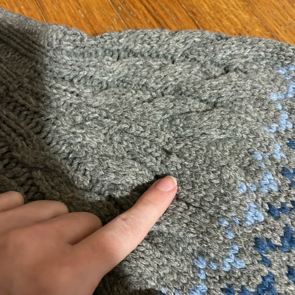L.L. Bean Gray and Blue Cardigan Sweater - Picture 6 of 6